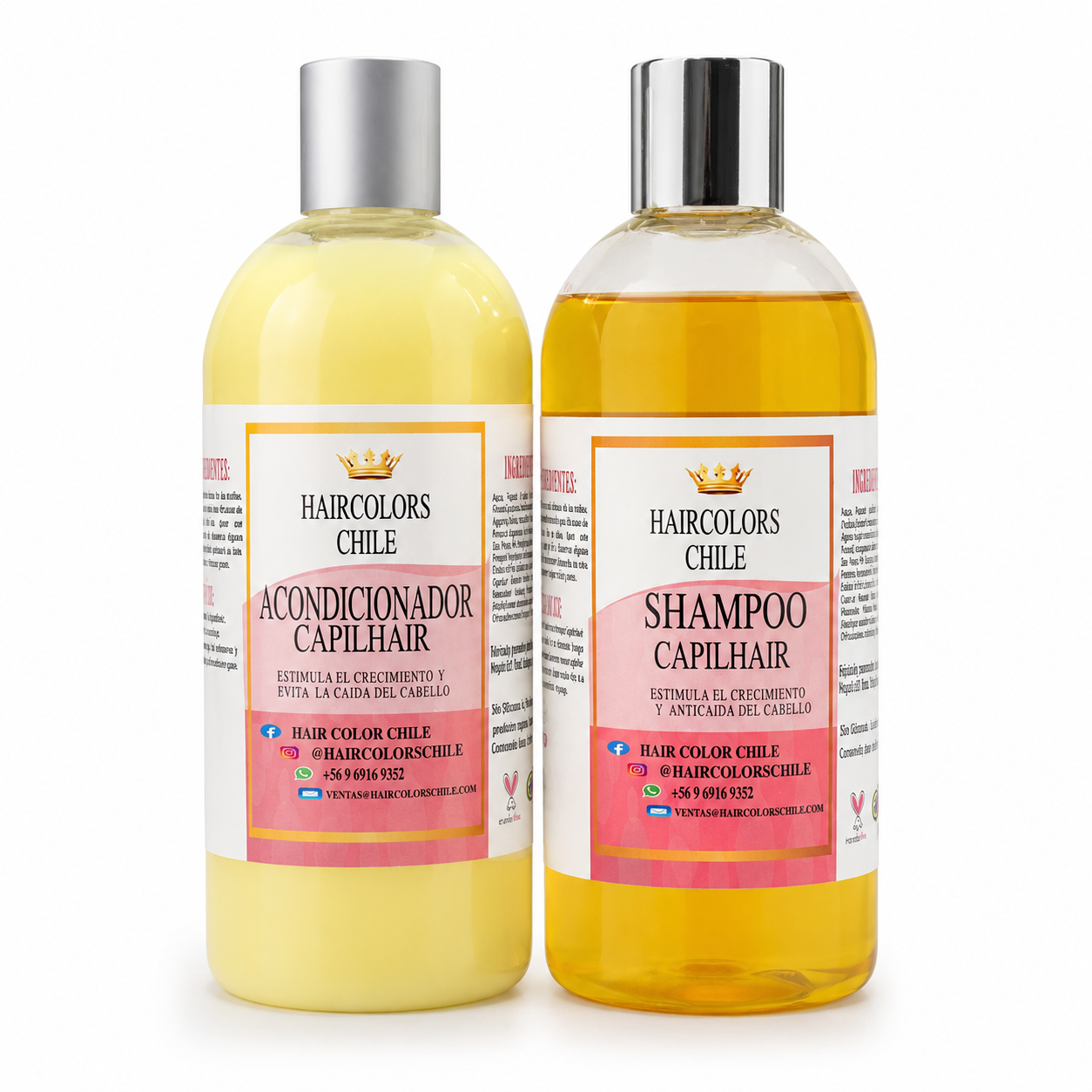 SHAMPOO Y ACONDICIONADOR CAPILHAIR CRECIMIENTO 500ML C/U